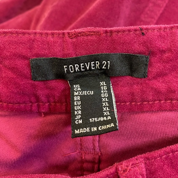 Forever 21 Velvet Flared Bell Bottom Pant XL 31x31 Dark Pink Y2K Hippie Festival - Picture 15 of 16